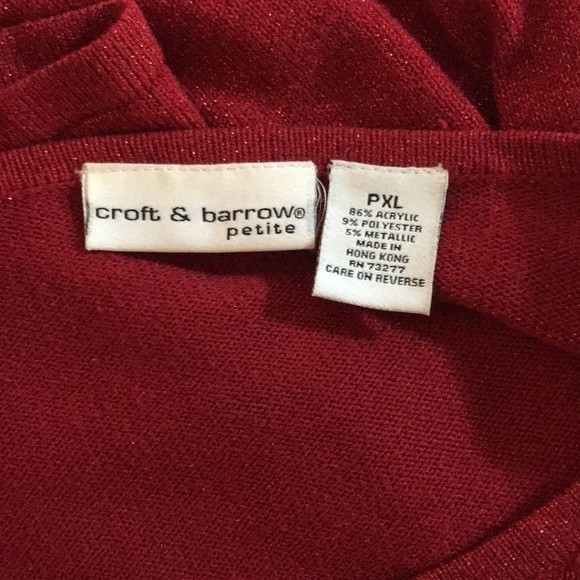 Croft & Barrow Sweater/Cardigan XL Pt. - Picture 7 of 8